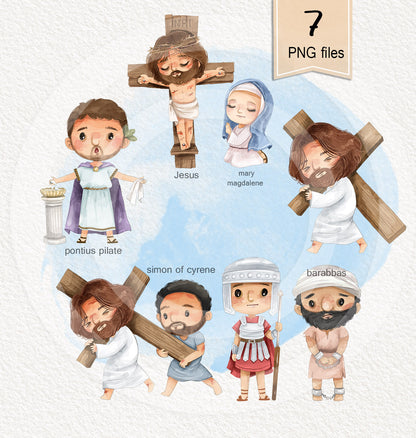 The Crucifixion of Jesus Christ Clipart, Religion, Bible stories Clipart PNG files