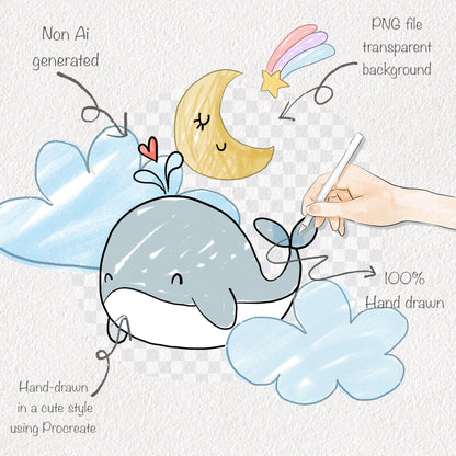 Kids Hand Drawn ,doodle clipart, instant download PNG file - 300 dpi