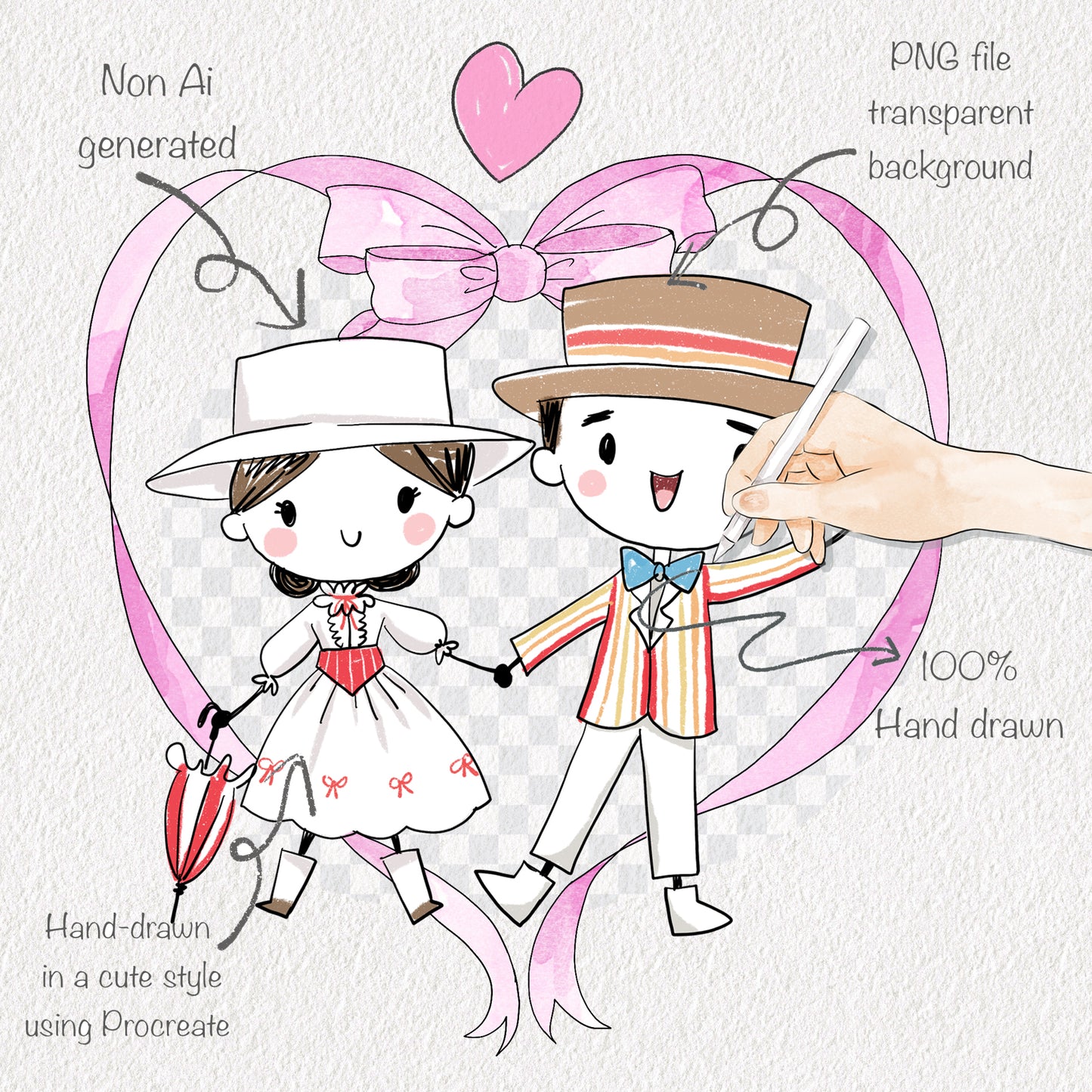 lover story clipart instant download PNG file - 300 dpi