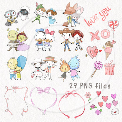 lover story clipart instant download PNG file - 300 dpi