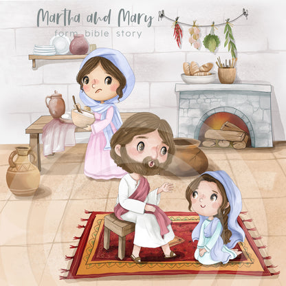 Mary and Martha bible character Clip Art  Clipart, PNG files