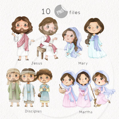 Mary and Martha bible character Clip Art  Clipart, PNG files