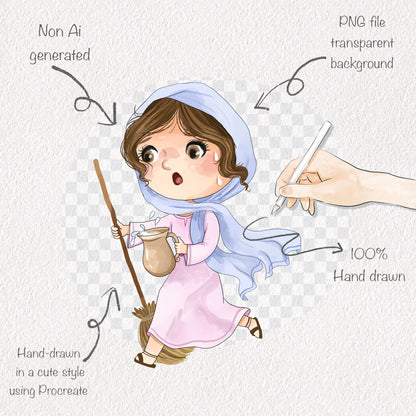 Mary and Martha bible character Clip Art  Clipart, PNG files