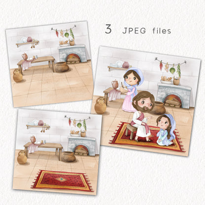 Mary and Martha bible character Clip Art  Clipart, PNG files