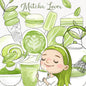 Matcha green tea Clipart , green tea clipart, instant download PNG file - 300 dpi