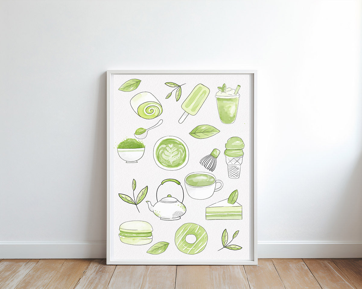 Matcha green tea Clipart , green tea clipart, instant download PNG file - 300 dpi