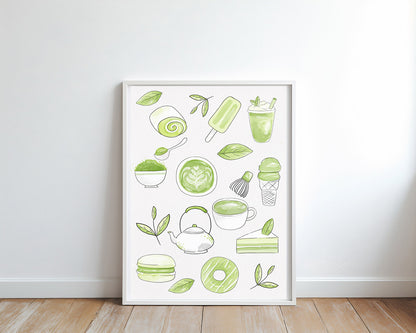 Matcha green tea Clipart , green tea clipart, instant download PNG file - 300 dpi