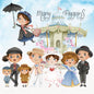 Mary Poppins Clipart clipart instant download PNG file - 300 dpi