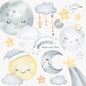 Moon Clipart | hand drawn clipart, PNG files 300 dpi.