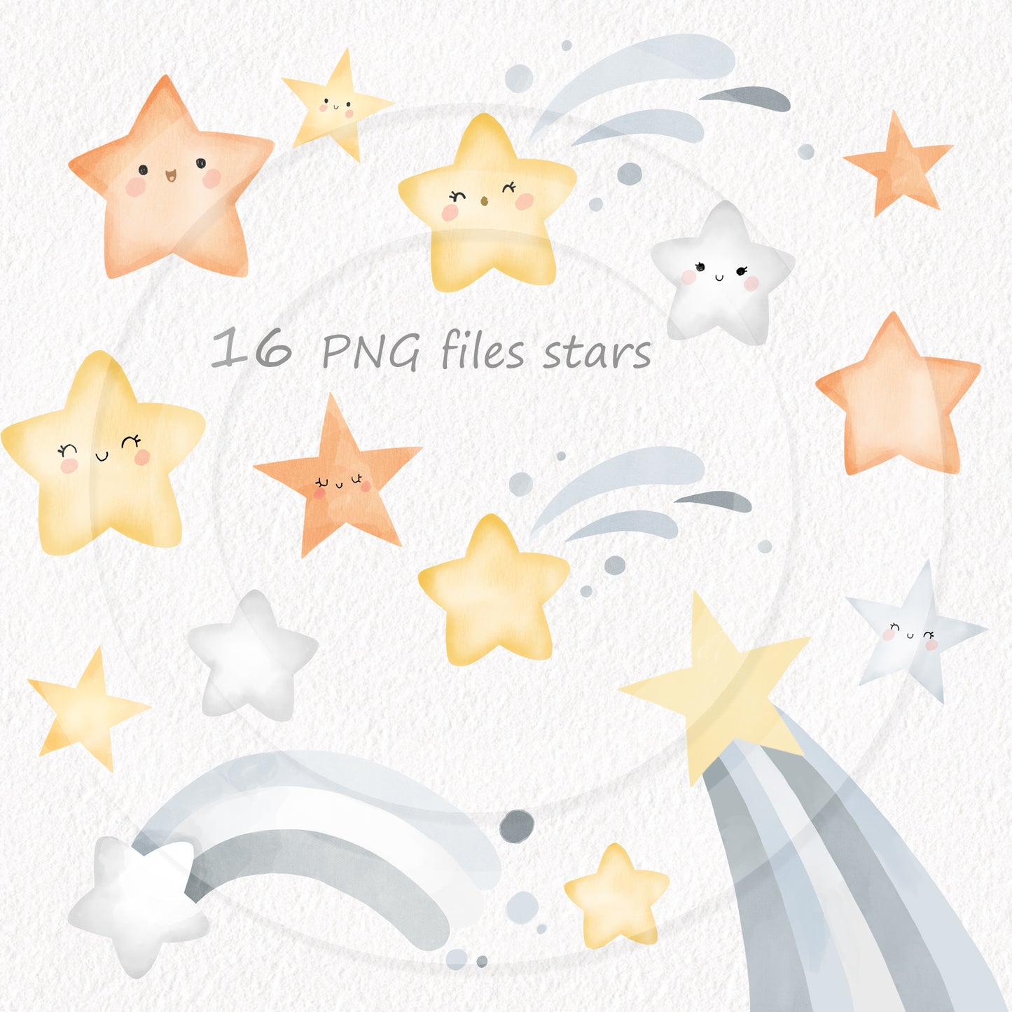 Moon Clipart | hand drawn clipart, PNG files 300 dpi.