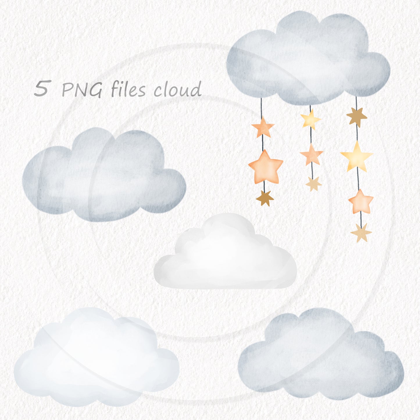Moon Clipart | hand drawn clipart, PNG files 300 dpi.
