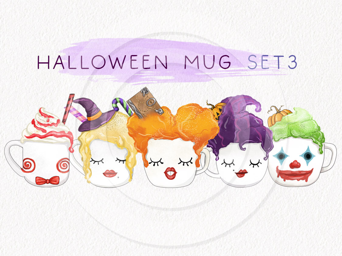 Halloween Mug ,Fall Halloween clipart set3 instant download PNG file - 300 dpi