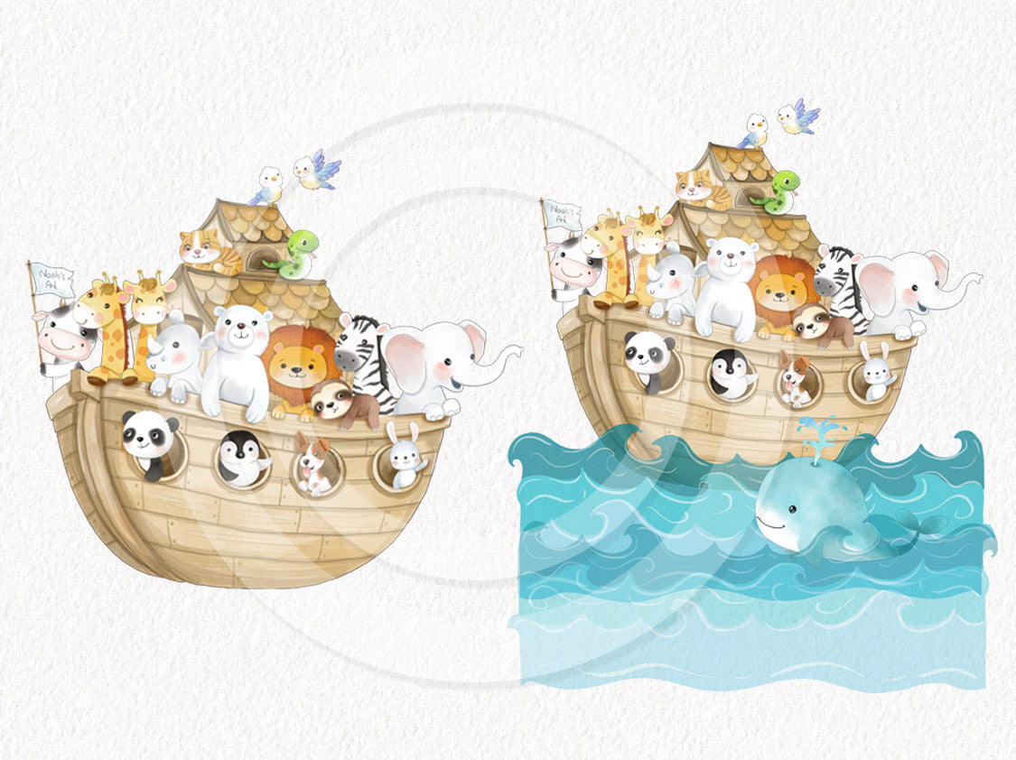 Noah's Ark Watercolor bundle clipart