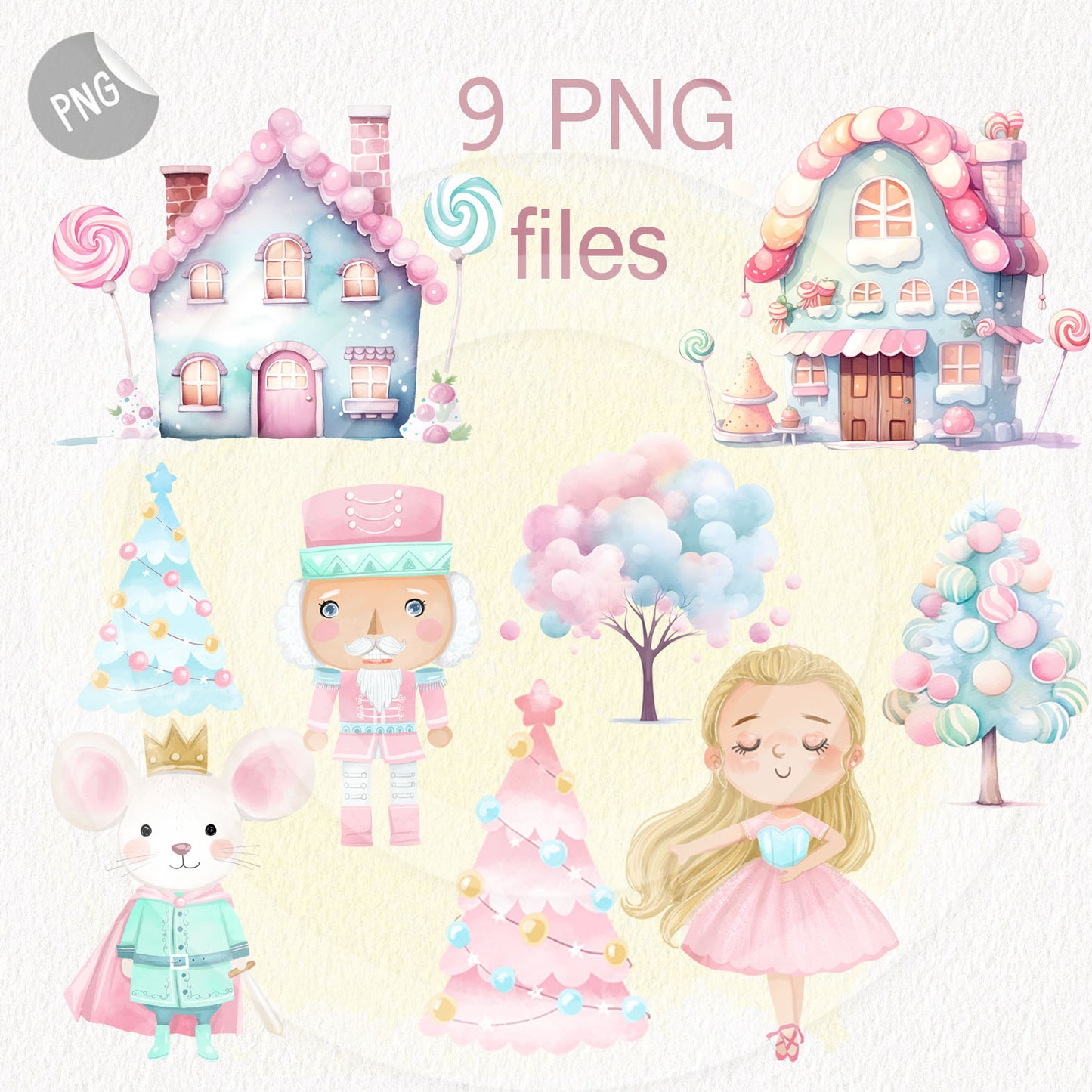 Nutcracker pastel clipart instant download PNG file - 300 dpi