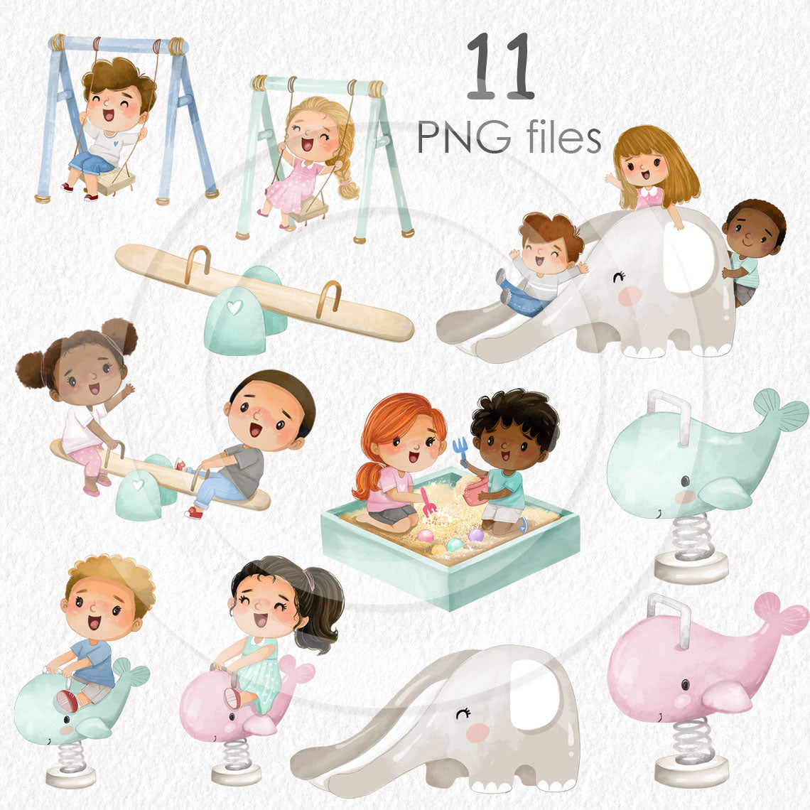 Kids Playground clipart, instant download PNG file - 300 dpi