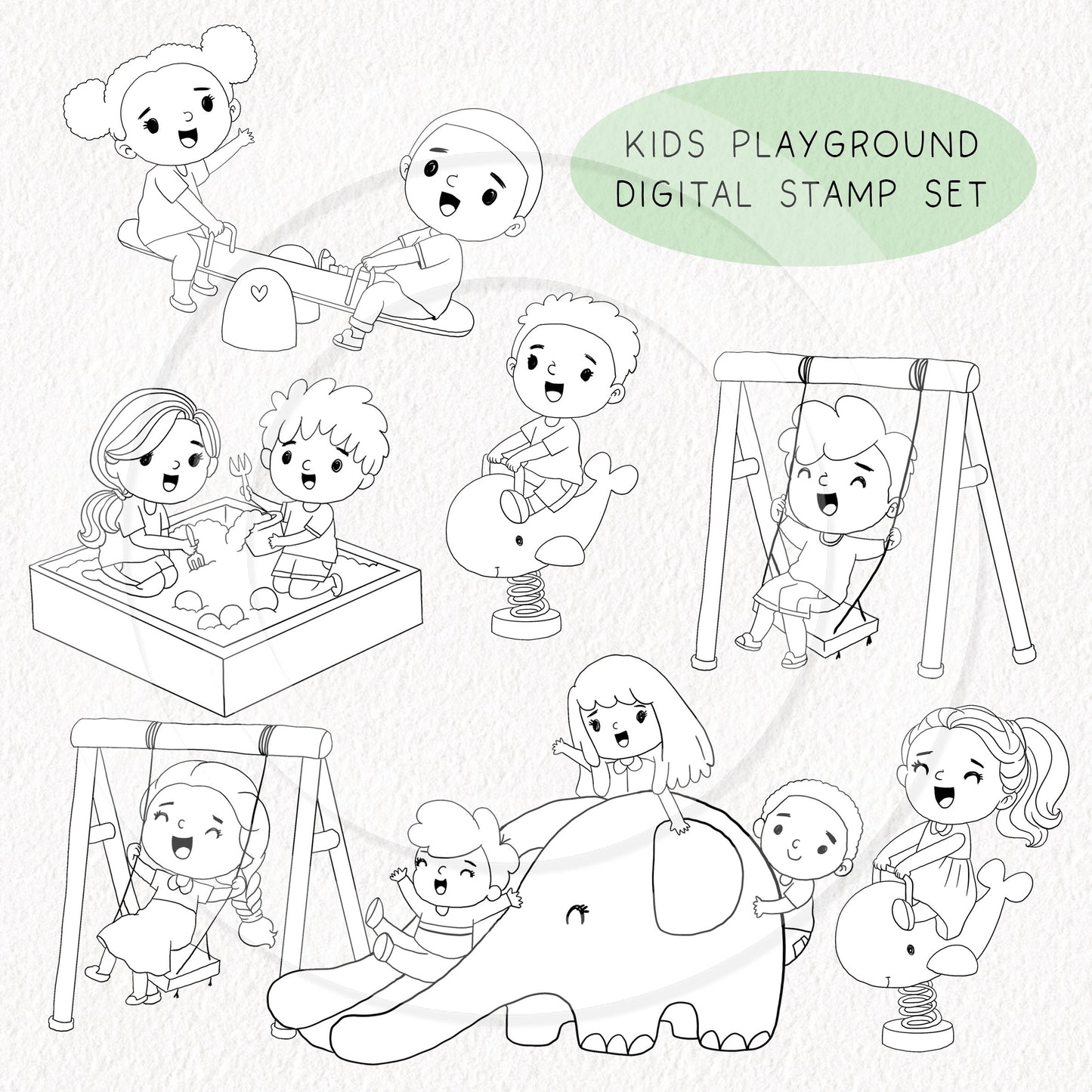 Kids Playground digital stamp clipart, instant download PNG file - 300 dpi (Copy)