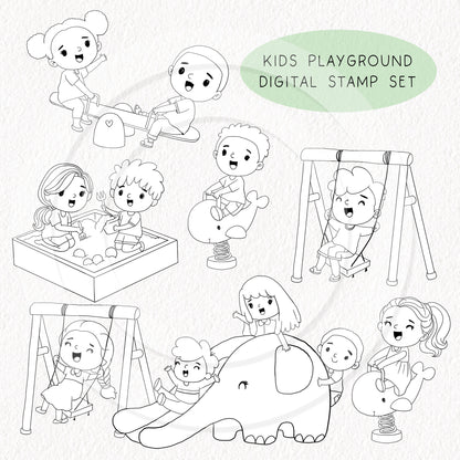 Kids Playground digital stamp clipart, instant download PNG file - 300 dpi (Copy)