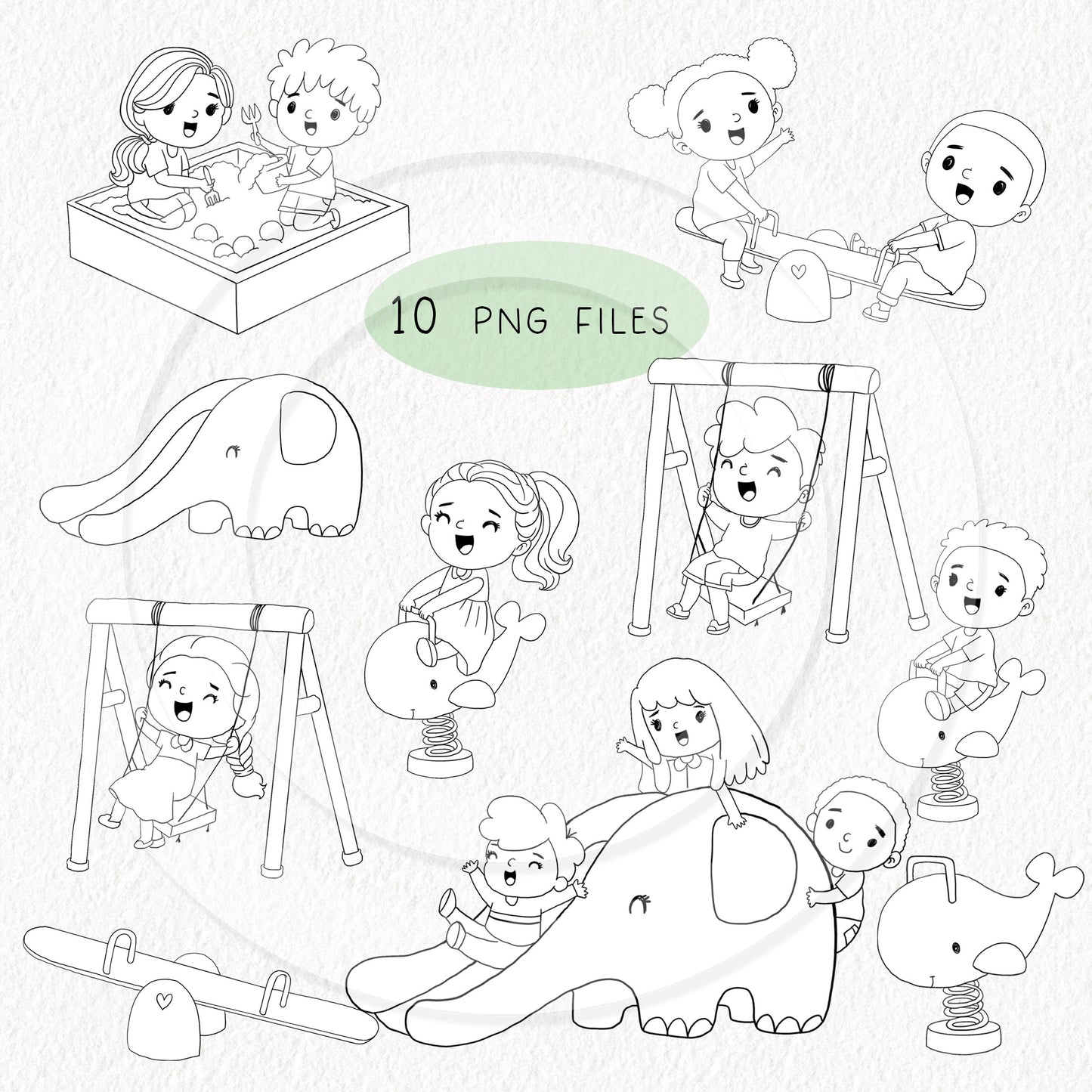 Kids Playground digital stamp clipart, instant download PNG file - 300 dpi (Copy)