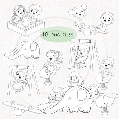 Kids Playground digital stamp clipart, instant download PNG file - 300 dpi (Copy)