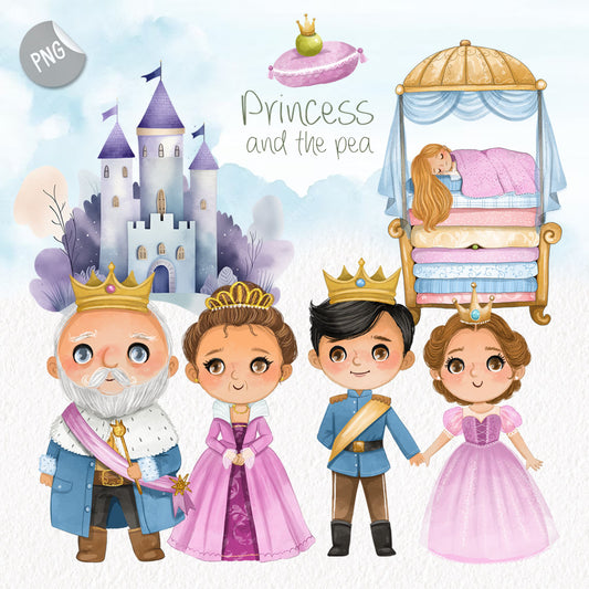 Princess and the Pea Story Book clipart, PNG fiels