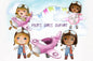 Pilot girls , Aviator Clipart instant download PNG file - 300 dpi