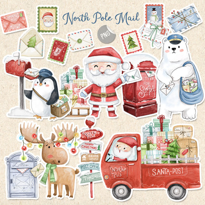 Christmas North Pole clipart PNG files.