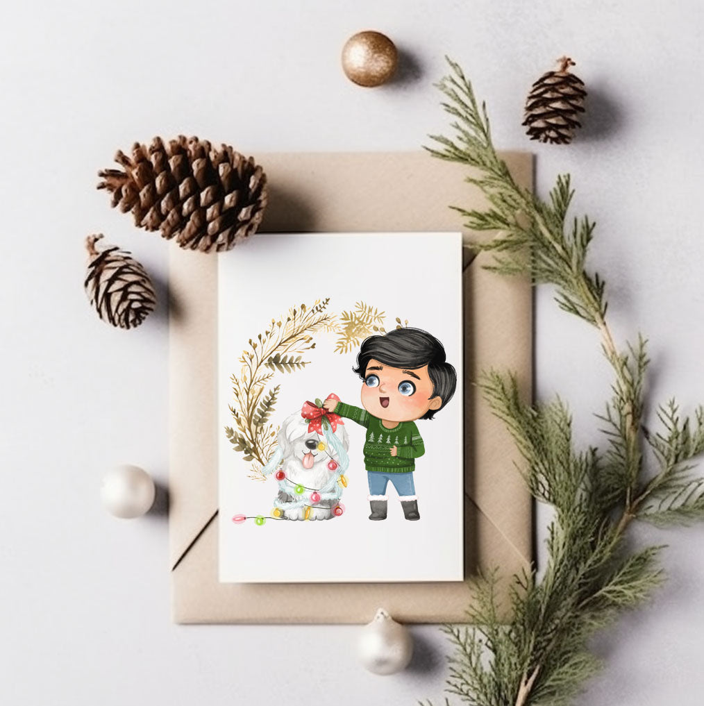 Christmas cute boys clipart instant download PNG file - 300 dpi