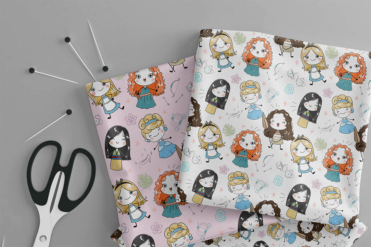 Cute princess Seamless Pattern, instant download PNG file - 300 dpi