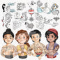 Tattoo man clipart set1 instant download PNG file - 300 dpi