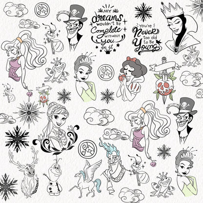 Tattoo man clipart set2 instant download PNG file - 300 dpi