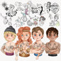 Tattoo man clipart set2 instant download PNG file - 300 dpi