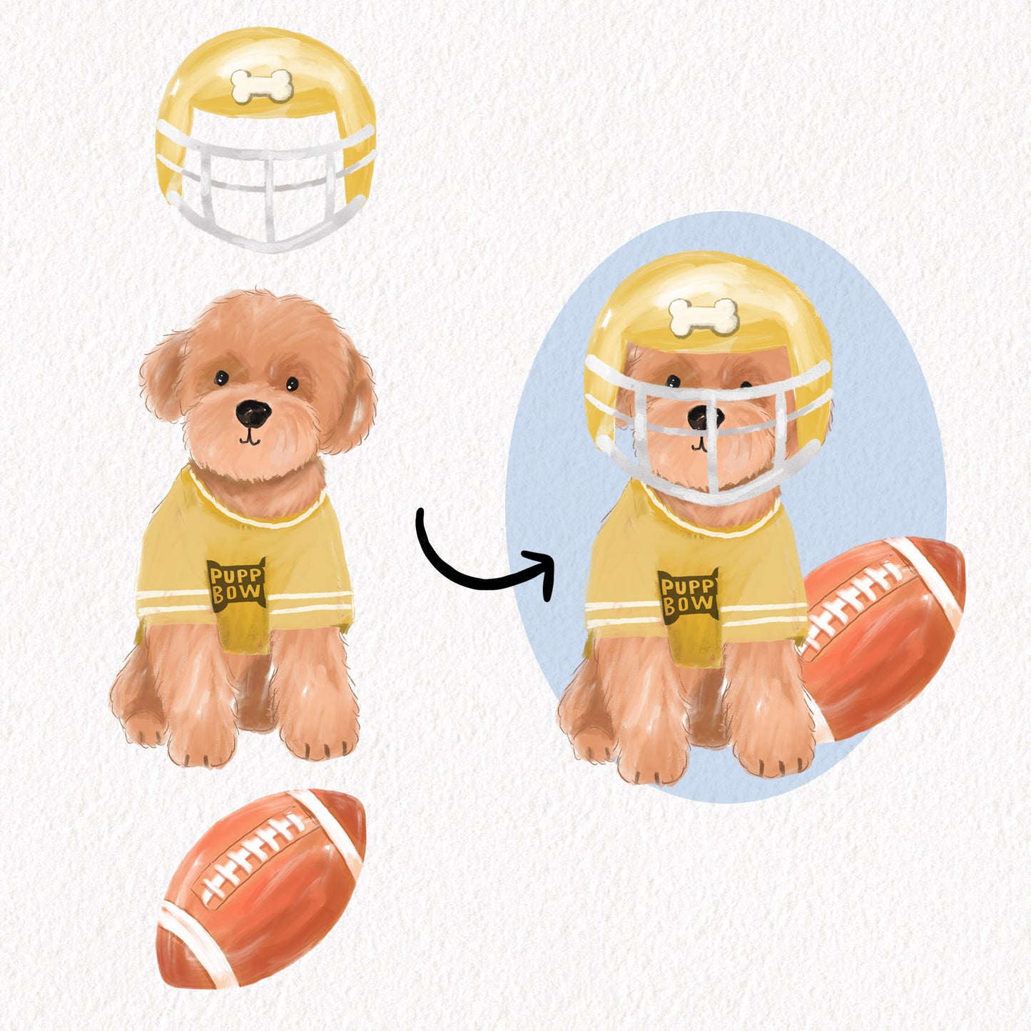 puppy bowl, dog football clipart, instant download PNG file - 300 dpi