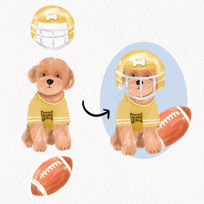 puppy bowl, dog football clipart, instant download PNG file - 300 dpi