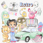 Retro clipart ,Hand drawn clipart, PNG files 300 dpi.