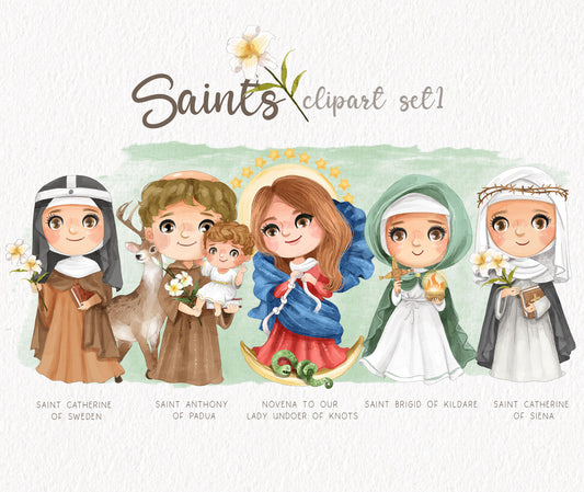 Saints Clipart set 1, Bible Characters Clipart PNG files 300 dpi.