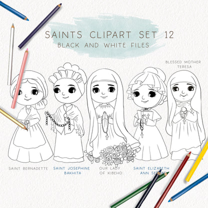 Saints Clipart set 12, Bible Characters Clipart PNG files 300 dpi.