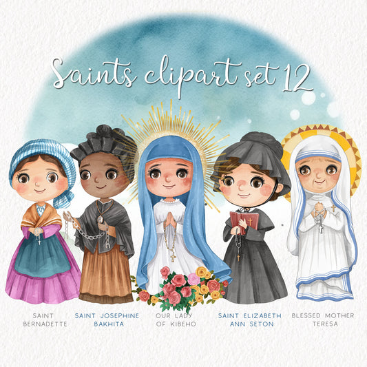 Saints Clipart set 12, Bible Characters Clipart PNG files 300 dpi.