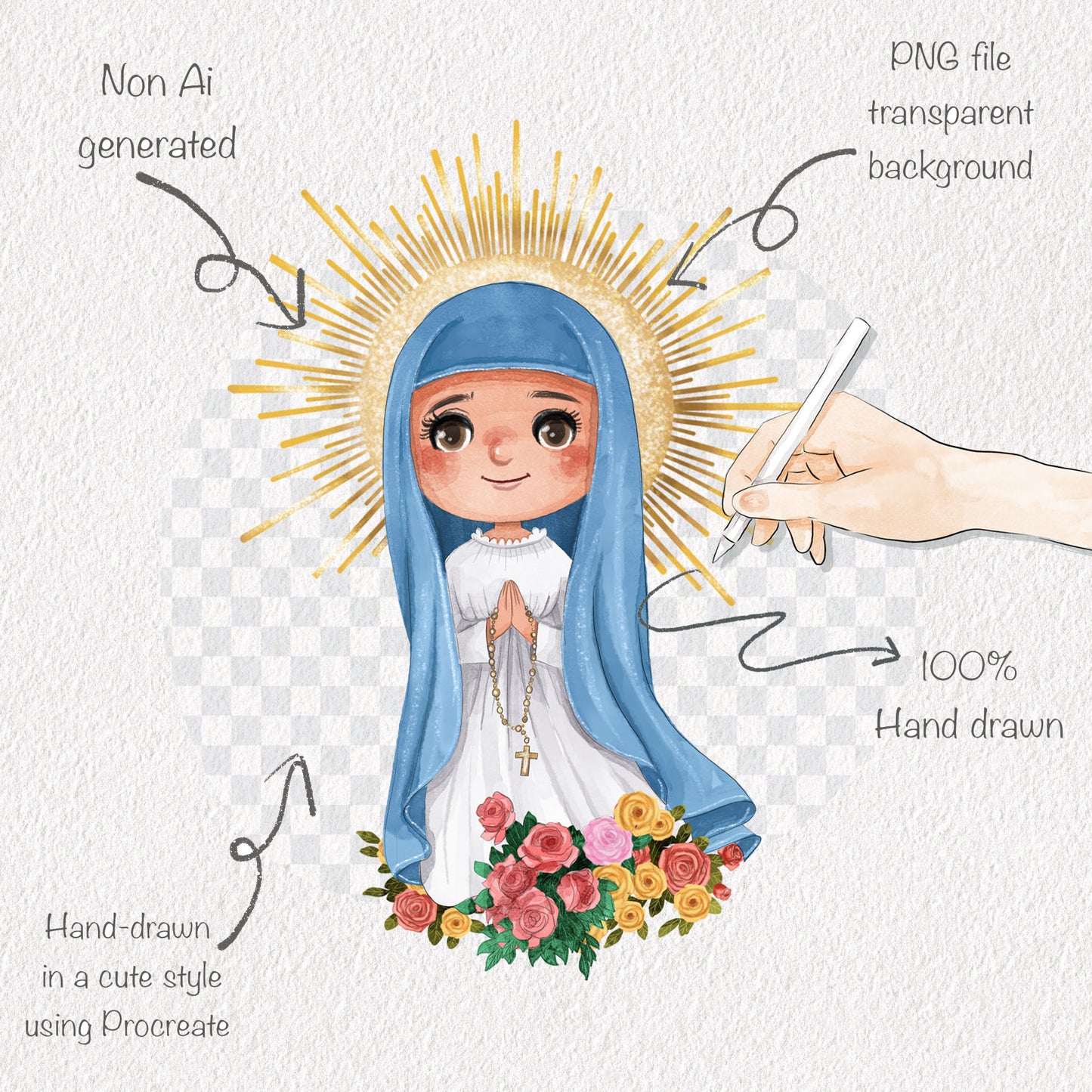 Saints Clipart set 12, Bible Characters Clipart PNG files 300 dpi.