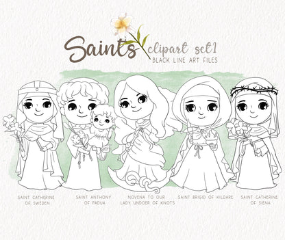 Saints Clipart set 1, Bible Characters Clipart PNG files 300 dpi.