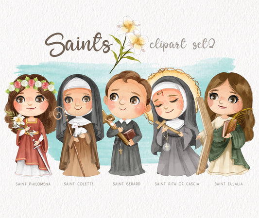 Saints Clipart set 2, Bible Characters Clipart PNG files 300 dpi.