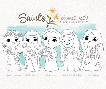 Saints Clipart set 2, Bible Characters Clipart PNG files 300 dpi.