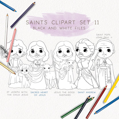 Saints Clipart set 11, Bible Characters Clipart PNG files 300 dpi.