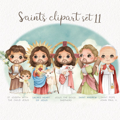 Saints Clipart set 11, Bible Characters Clipart PNG files 300 dpi.