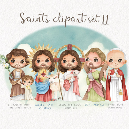 Saints Clipart set 11, Bible Characters Clipart PNG files 300 dpi.