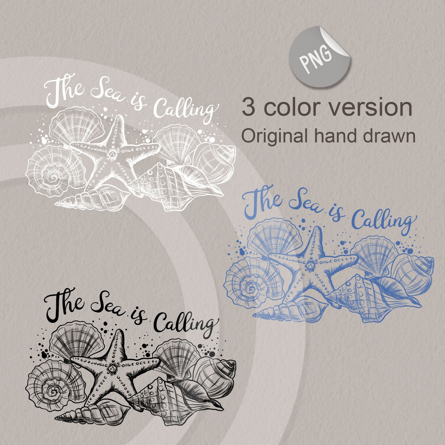 The sea is calling PNG, Sublimation Designs, PNG file - 300 dpi.