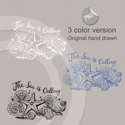 The sea is calling PNG, Sublimation Designs, PNG file - 300 dpi.