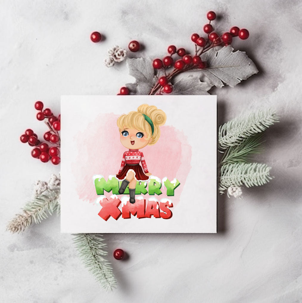 Christmas cute girls clipart set3 instant download PNG file - 300 dpi