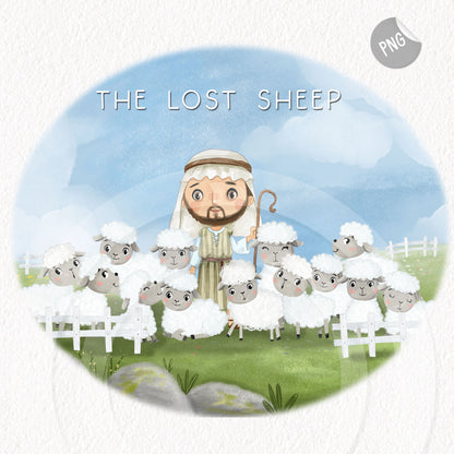 The lost sheep Clip Art, Bible stories Clipart PNG files