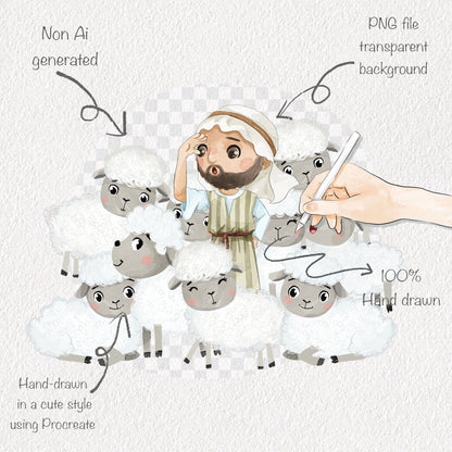 The lost sheep Clip Art, Bible stories Clipart PNG files