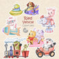 Ride Vehicle party clipart Set 2, PNG files